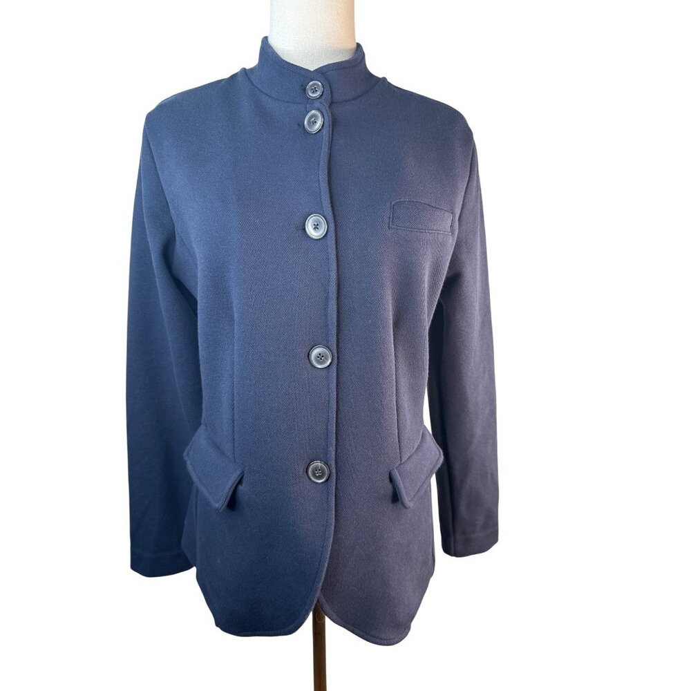 Banana Republic Small Navy Blue Button-Front Jacket